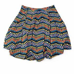 LuLaRoe Madison Skirt XL Multicolor Geometric Print Flare Pockets NWOT